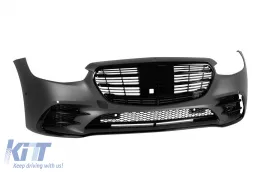 Pare-chocs avant A Design Line adapté pour Mercedes Classe S W223 après 2020 avec grille noire-image-6147607