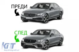 Pare-chocs avant design A adapté pour Mercedes E-Class W213 berline, S213 break 2016-2019, pour le modèle sans volets actifs-image-6265760