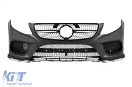 image-21-Pare-chocs avant Design Line A adapté pour Mercedes GLE Coupe C292 2015-2019 avec grille en diamant chromée/noire