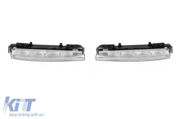 Pare-chocs avant Design Line adapté pour Mercedes C-Class W204 Sedan, S204 Estate 2007-2014 avec PDC, avec grille en chrome/noir diamant-image-6237398