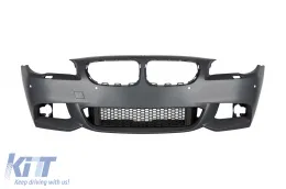 Pare-chocs avant M Technik adapté pour BMW Série 5 F10 berline, F11 touring 2010-2013 avec PDC, avec lave-glaces, avec phares antibrouillard-image-6143504