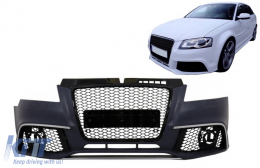 Pare-chocs avant pour AUDI A3 8P Facelift 09-12 Design Grille Radars Factices-image-6049538
