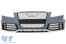image-10-Pare-chocs avant pour Audi A5 8T Pre Facelift 2007-2011 RS5 Look Rayon miel Grilles