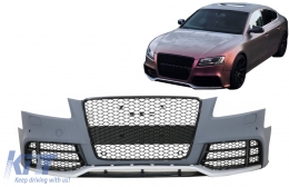 Pare-chocs avant pour Audi A5 8T Pre Facelift 2007-2011 RS5 Look Rayon miel Grilles-image-6072204