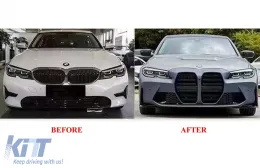 Pare-chocs avant pour BMW Série 3 G20 Berline G21 Touring 2018+ G80 M Look Grilles-image-6128345