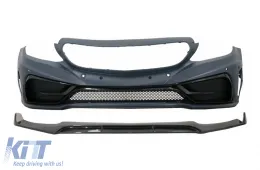 image-18-Pare-chocs avant pour Mercedes Classe C W205 S205 A205 C205 2014-2019 Lèvre Réel Carbone