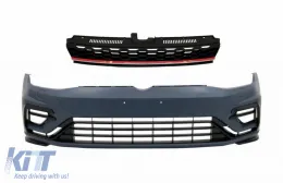 image-11-Pare-chocs avant pour VW Golf 7.5 2017-2020 R Look Grilles Noir Brillant