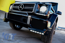 Pare-chocs avant Spoiler LED DRL Extension pour MERCEDES Classe G W463 1989-2017-image-45318