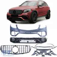 image-11-Pare-chocs avant sport avec grille adapté pour Mercedes GLC SUV X253 15-19