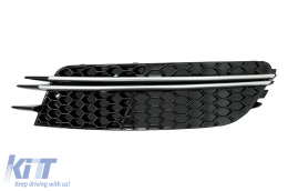 Pare-chocs Côté Grilles Couvertures pour Audi A6 C7 4G 2012-2015 Noir Brossé Aluminium-image-6083005
