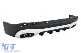 Pare-chocs Diffuseur Chrome Embouts d'échappement pour Mercedes GLB X247 SUV 20+ GLB 35 Design-image-6094784