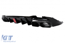 Pare-chocs Diffuseur d'air pour Mercedes E W213 Sport Line 2016-2019 Noir Conseils d'échappement-image-6104625