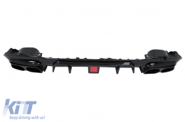 Pare-chocs Diffuseur d'air pour Mercedes E W213 Sport Line 2016-2019 Noir Conseils d'échappement-image-6104628
