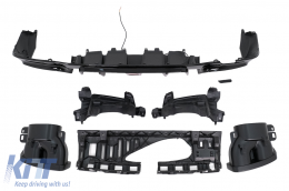 Pare-chocs Diffuseur d'air pour Mercedes E W213 Sport Line 2016-2019 Noir Conseils d'échappement-image-6104635