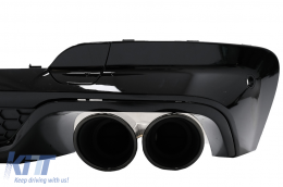 Pare-chocs Diffuseur Double Sortie avec Conseils pour BMW X3 G01 2018-2020 M Look Noir brillant-image-6076887