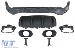 Pare-chocs Diffuseur Noir Embouts d'échappement pour Mercedes GLB X247 SUV 20+ GLB 35 Design-image-6094796