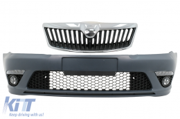 image-14-Pare-chocs Grille Calandre pour Skoda Octavia II Mk2 1Z Facelift 2009-2013 RS Design