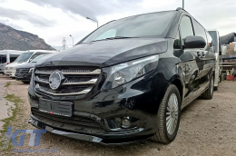 Pare-chocs Lèvre Extension pour Mercedes Classe V W447 2014+ uniquement Standard Edition Noir-image-6101529