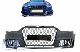 Pare-chocs pour Audi A3 8V 12-15 Berline Berline Cabriolet RS3 Look Noir Brillant-image-6049516