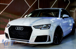 Pare-chocs pour Audi A4 B9 8W 2016-2018 Quattro RS4 Look Rayon miel Grille Lèvre inférieure-image-6033431