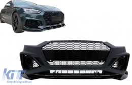 Pare-chocs pour Audi A5 F5 Facelift 2020+ Calandre Lèvre inférieure Look Racing PDC SRA-image-6127557