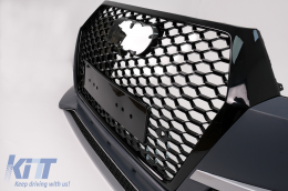 Pare-chocs pour Audi Q7 4M SUV 2015-2019 RS Design Grilles Nid d'Abeille SRA PDC-image-6096665