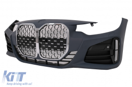 Pare-chocs pour BMW 4 F32 F33 F36 Coupé Cabriolet Gran Coupé M4 Look Calandre Chromée-image-6101126