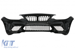 Pare-chocs pour BMW Série 2 F87 M2 16-20 Rein Grille Double Bande Look M2C-image-6079613