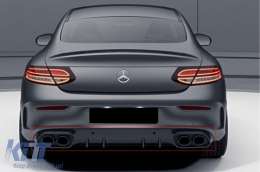 Pare-chocs pour Mercedes C A205 C205 14-19 Diffuseur Embouts C63 Look Noir-image-6078103