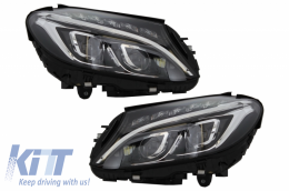 Pare-chocs pour Mercedes C W205 S205 14-18 Conversion Phares Full LED-image-6046673