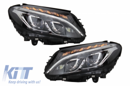 Pare-chocs pour Mercedes C W205 S205 14-18 Conversion Phares Full LED-image-6046675