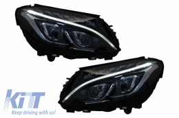 Pare-chocs pour Mercedes C W205 S205 14-18 Conversion Phares Full LED-image-6046677