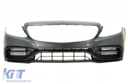 Pare-chocs pour Mercedes C205 2014-2018 C63 Look Grille Aileron Noir mat-image-6064729