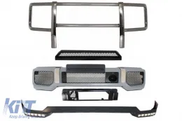 image-63-Pare-chocs pour MERCEDES Classe G W463 89-17 G65 Look Spoiler LED DRL Upper BullBar