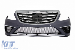 image-48-Pare-chocs pour Mercedes W222 Classe S 13+ S63 Design AMG Grille Centrale Chrome-