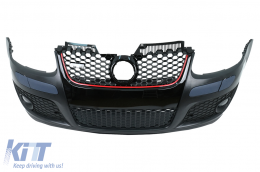 Pare-chocs pour VW Golf 5 03-07 Jetta MK5 05-07 Calandre Nid d'abeille Feux antibrouillard GTI Look-image-6108059
