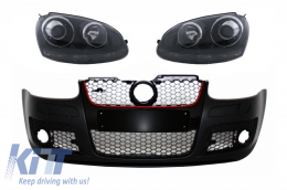 image-12-Pare-chocs pour VW Golf 5 V 03-07 Jetta 05-10 Phares Look Xenon Noir