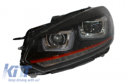 Pare-chocs pour VW Golf VI 6 08-13 GTI Look Phares LED DRL Tournant Rouge Clair-image-6027802