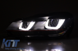 Pare-chocs pour VW Golf VI 6 08-13 GTI Look Phares LED DRL Tournant Rouge Clair-image-6027803
