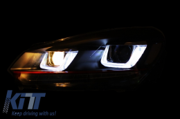 Pare-chocs pour VW Golf VI 6 08-13 GTI Look Phares LED DRL Tournant Rouge Clair-image-6027805