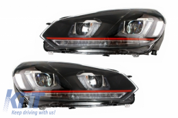 Pare-chocs pour VW Golf VI 6 08-13 GTI Look Phares LED Flowing Light Red GTI RHD-image-6042244