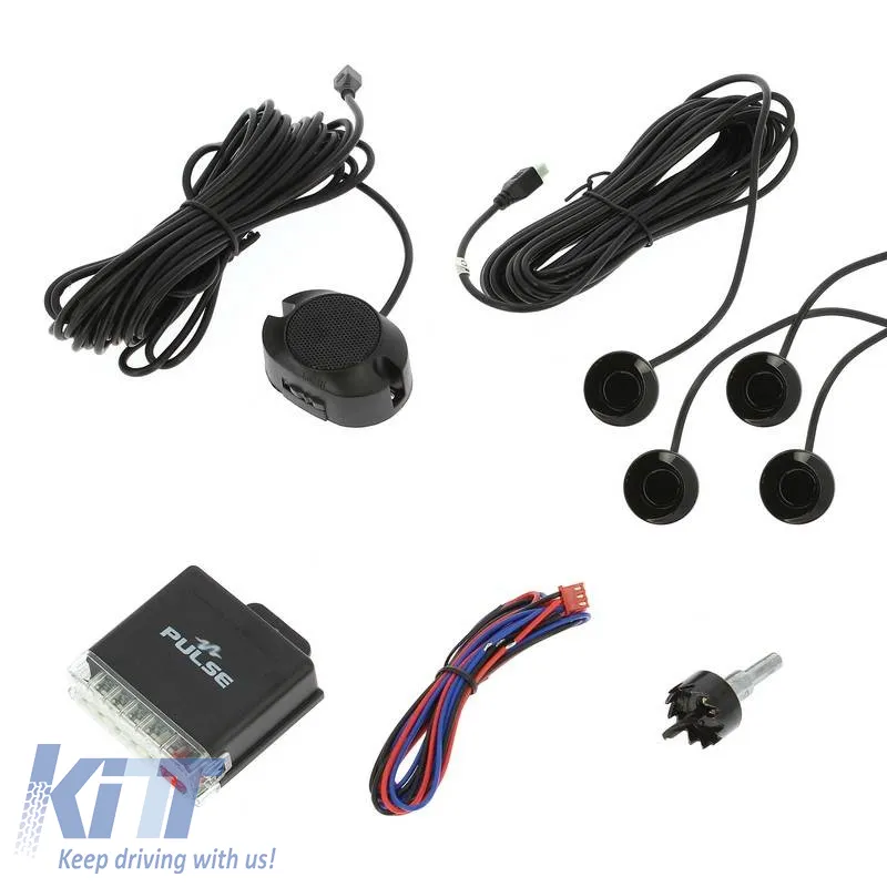 Parking Sensor PDC Front suitable for 4 Sensors 22mm Black With Buzzer Pulse FRTALRM