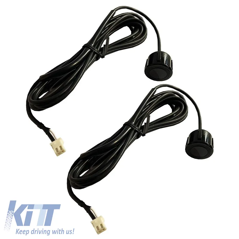 Parking System PDC with 2 Sensors 18mm Piano Black with Display Steel Mate 4386