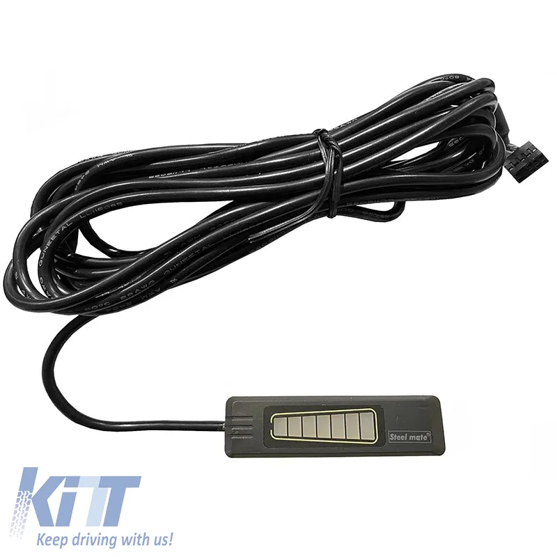 Parking System PDC with 2 Sensors 18mm Piano Black with Display Steel Mate 4386