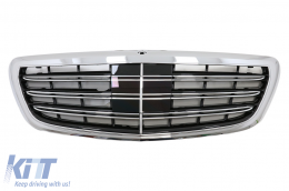 image-67-Parrilla delantera para Mercedes Clase S W222 2014-08.2020 S63 S65 Look Cromo