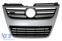 image-6-Parrilla delantera Para VW Passat 3C 2007-2010 Plata Aluminio Look