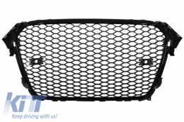 Parrilla para Audi A4 B8 Facelift 12-15 RS Look Glossy Black Con y Sin PDC-image-6030907