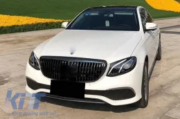 Parrilla para Mercedes Clase E W213 S213 C238 A238 2016-2019 Vertical Raya Negro brillante-image-6081938