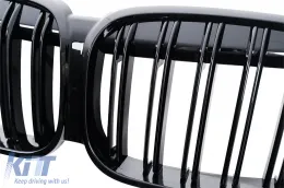 Parrilla Rejilla para BMW X1 SUV F48 LCI 2020-2022 Doble Franja Negra-image-6239406