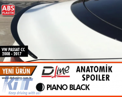 image-9-Passat CC Trunk Spoiler Spoiler Piano Black ABS / 2012-2017